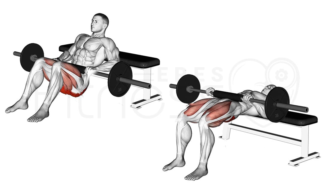 Hip thrust con barra para glúteos Hip thrust con barra para glúteos